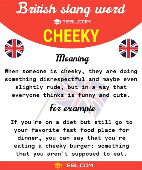 cheeky british slang.